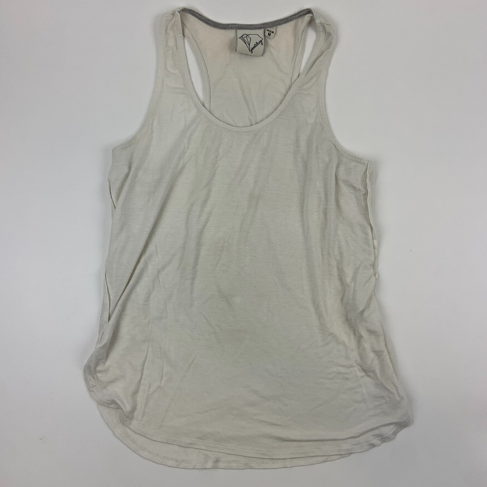 Janet Chung Tank Top Womens Medium Round Neck Racerback White